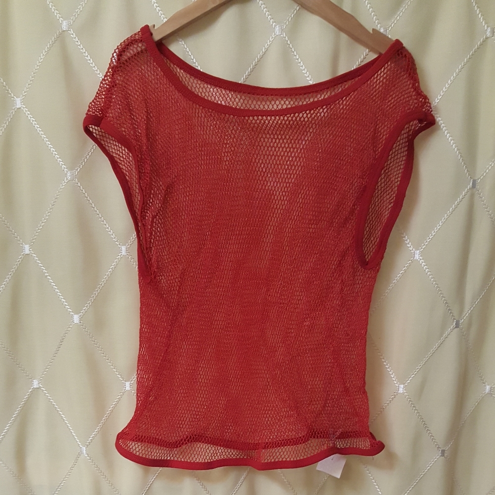 Swim cover up mesh top